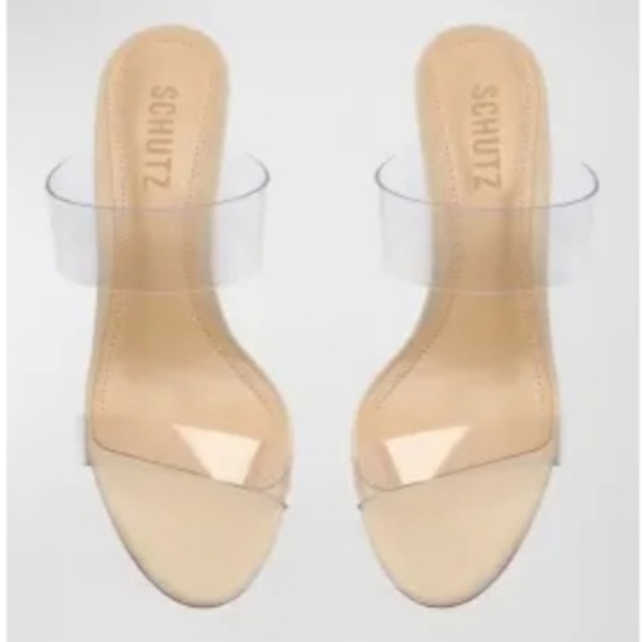 SCHUTZ ARIELLA VINYL AND LEATHER SANDAL. - Picture 2 of 9